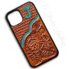 Hand Tooled Leather iPhone Case - Western Style basketweave and floral case for iPhone or Samsung