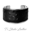 Red Ostrich Leather Cuff Bracelet