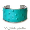 Red Ostrich Leather Cuff Bracelet