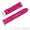 Pink Leather Western Style Hand Tooled Apple Watch band