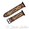 Two Tone Color Western Style Hand Tooled Leather Apple Watch band