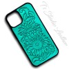 Hand Tooled Leather Sunflower Phone Case by Ts Studio Leather