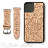Tooled Red Leather Phone Case and Watch band