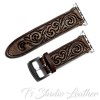 Dark Brown Hand Tooled Leather Watch Band