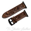 Turquoise Leather Hand Tooled Watch Band