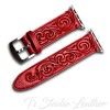 Turquoise Leather Hand Tooled Watch Band