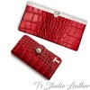 Red Alligator Croc Leather Women's Wallet