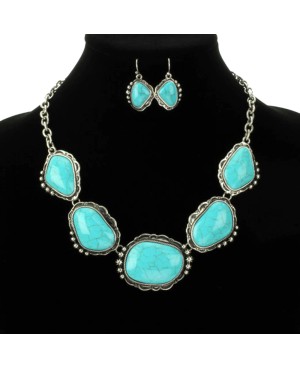Chunky Turquoise Statement Necklace