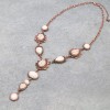 Long Copper Ivory Druzy Necklace