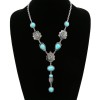 Long Turquoise and Grey Druzy Necklace