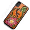 Custom Logo or Brand Hand Tooled and Hand Painted Leather Phone Case