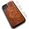 Western Style Hand Tooled Leather Phone Case by Ts Studio Leather