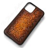 Western Style Hand Tooled Leather Phone Case by Ts Studio Leather