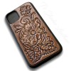 Western Style Hand Tooled Leather Phone Case by Ts Studio Leather