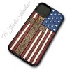 American Flag and Cross Tooled Leather Phone Case