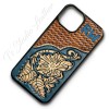 Hand Tooled Leather iPhone Case - Western Style basketweave and floral case for iPhone or Samsung