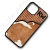 Basketweave Tooled Leather with Cowhide Phone Case