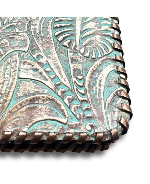 Ts Studio Leather Western Turquoise Floral Wallet Phone Case