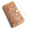 Ts Studio Leather Hand Tooled Phone Case - Tool Leather Western Style floral folio style case