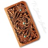 Western Hand Tooled Floral Leather Phone Case