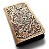 Western Hand Tooled Floral Leather Phone Case