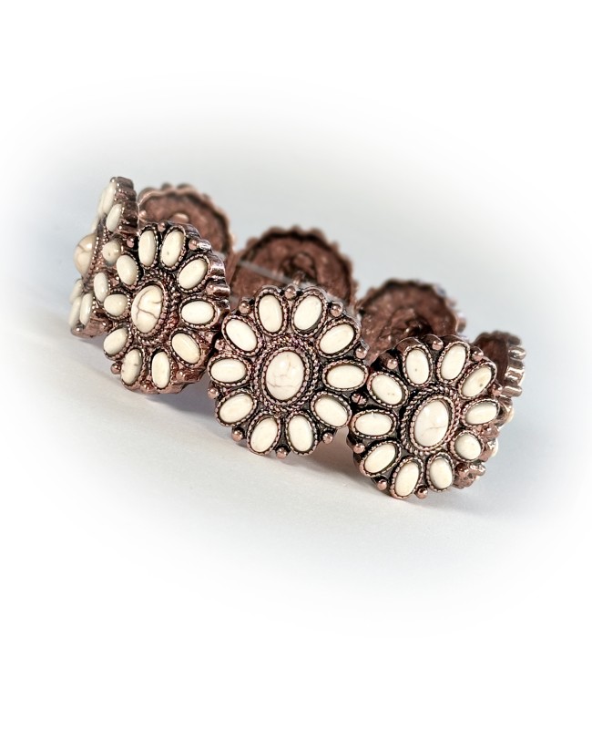 Western Copper Concho Flower Bracelet
