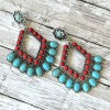 Antique Silver and Red Stone Cuff Bracelet
