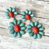 Antique Silver and Red Stone Cuff Bracelet