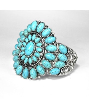 Large Silver and Turquoise Cuff Bracelet
