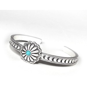 Silver and Turquoise Concho Bracelet
