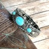 Silver and Turquoise Stretch Bracelet