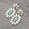 Wide Silver and Ivory Stone Cuff Bracelet