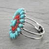 Western Red and Turquoise Concho Cuff Bracelet