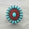 Western Red and Turquoise Concho Cuff Bracelet