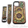 White Yellow Daisies Leather Watch Band