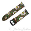 White Daisies Leather Watch Band Earrings Set