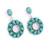 Western Turquoise Hoop Circle Earrings