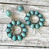 Western Turquoise Hoop Circle Earrings