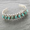 Turquoise Silver Teardrop Hoop Earrings