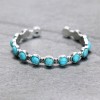 Turquoise Silver Teardrop Hoop Earrings
