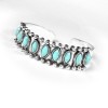 Silver Turquoise Teardrop Hoop Earrings