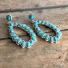 Silver Turquoise Teardrop Hoop Earrings
