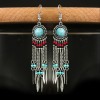 Red and Turquoise Dream Catcher Earrings