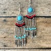 Red and Turquoise Dream Catcher Earrings