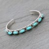 Turquoise and Silver Hoop Earrings - Lightweight Western Style Jewelry