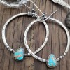 Silver and Turquoise Hoop Earrings