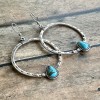 Silver and Turquoise Hoop Earrings