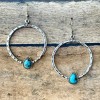 Silver and Turquoise Hoop Earrings