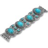 Silver and Turquoise Apple Watch Band Bracelet