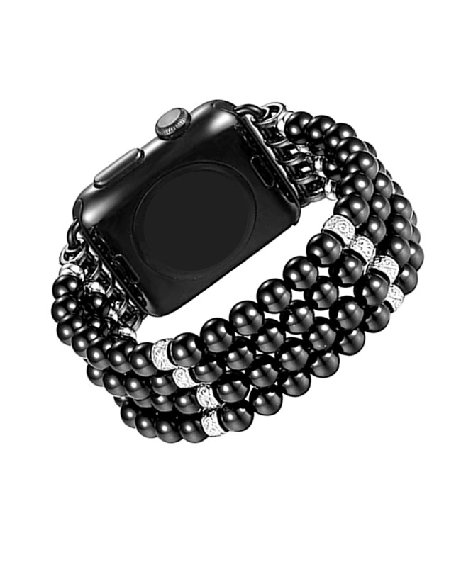 Black Beaded Apple Watch Band